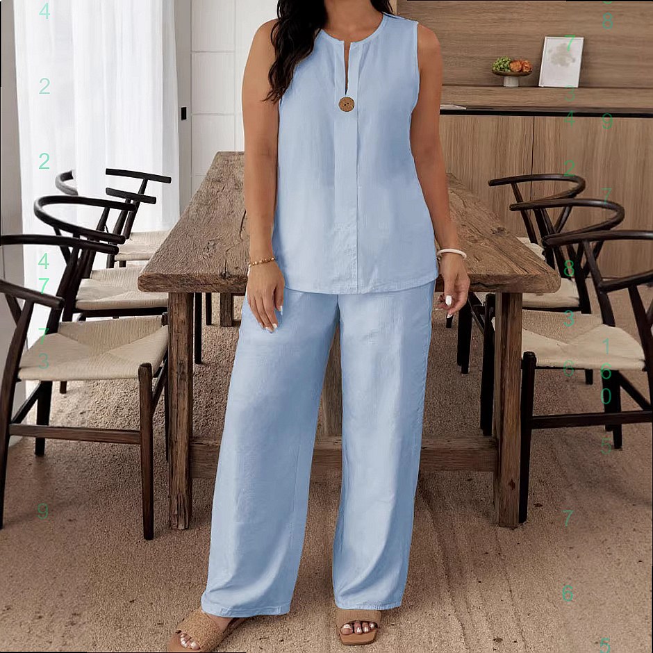 Comfortable Loose Top Wide Leg - Linen Pant Wide ulasan dan harga