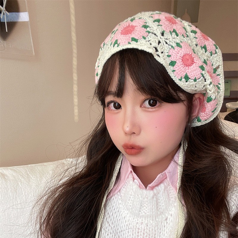 Vintage Weaving Knitting Flowe - Headband Summer Knit ulasan dan harga