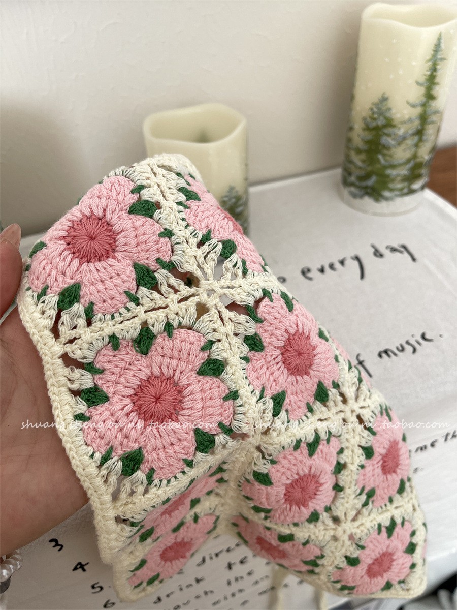 Vintage Weaving Knitting Flowe - Headband Summer Knit ulasan dan harga