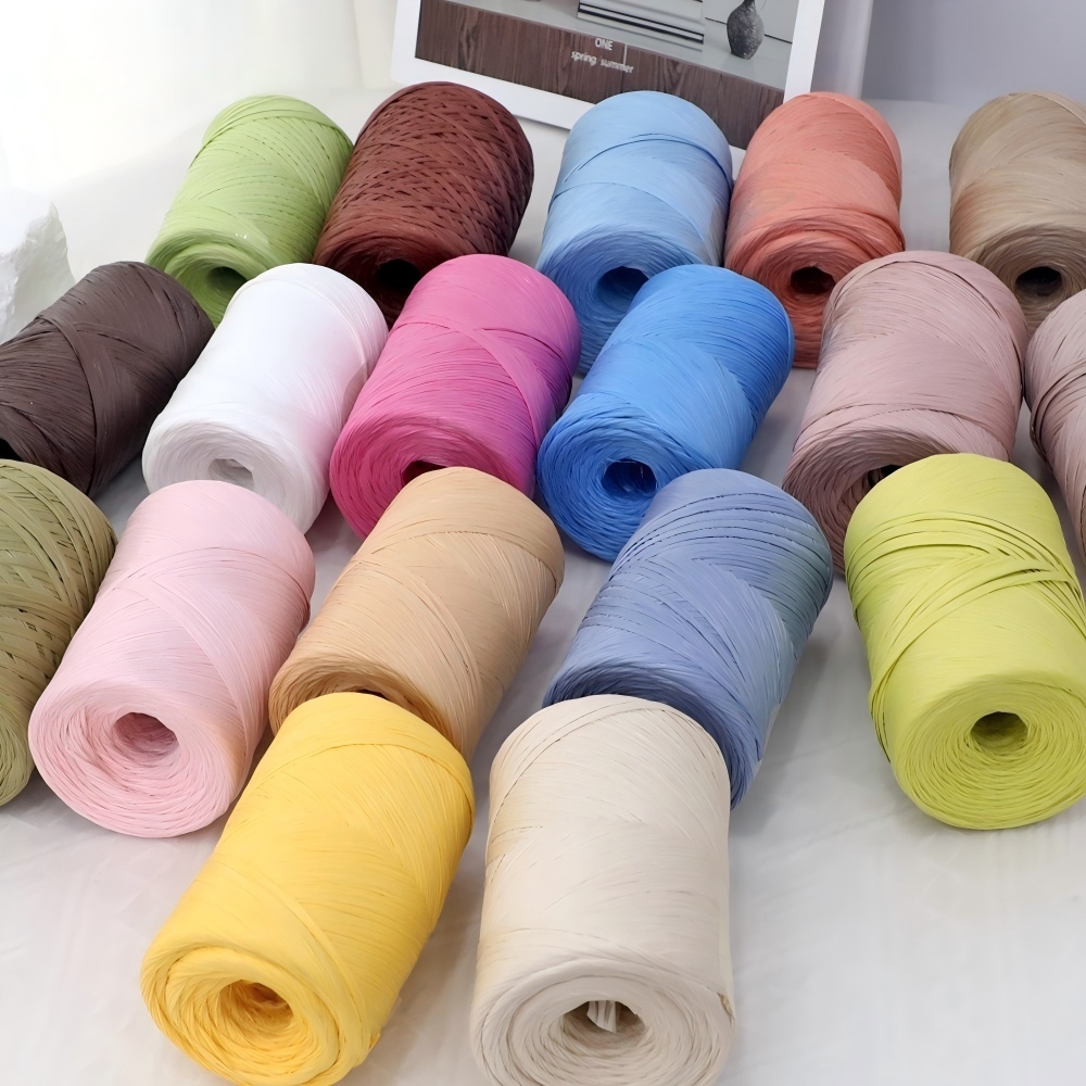 150m DIY Natural Paper Raffia  - Crochet Bag Raffia ulasan dan harga
